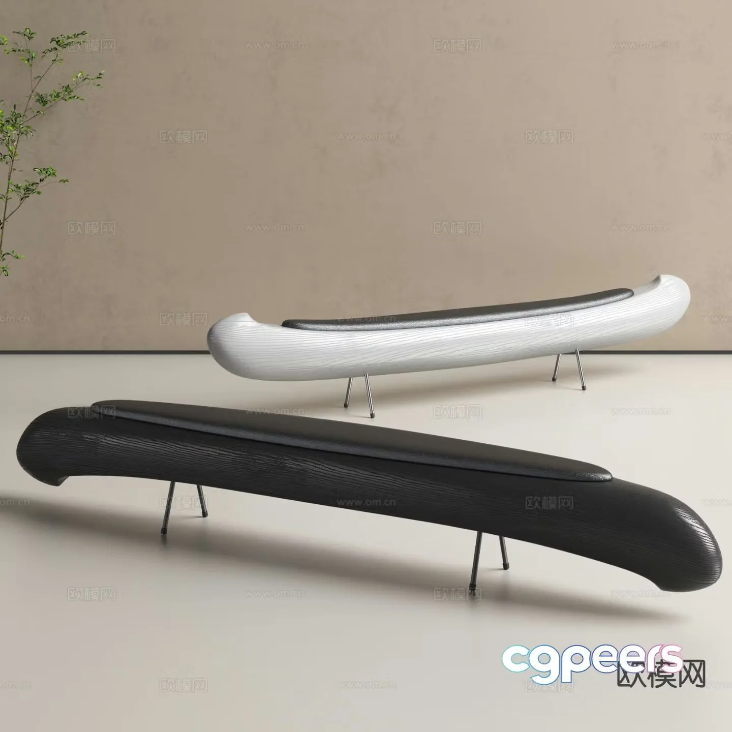 Light luxury special-shaped stool leisure bench sailing bench 3D model