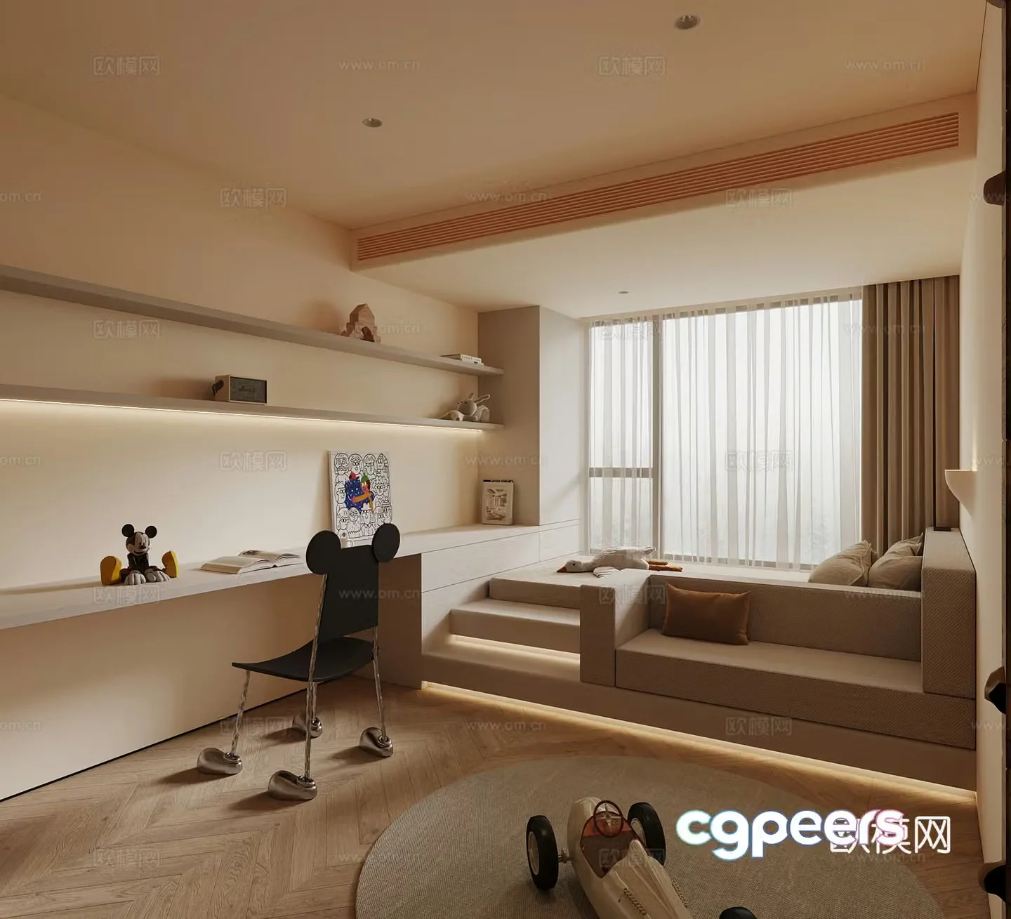Tatami bedroom study 3d model