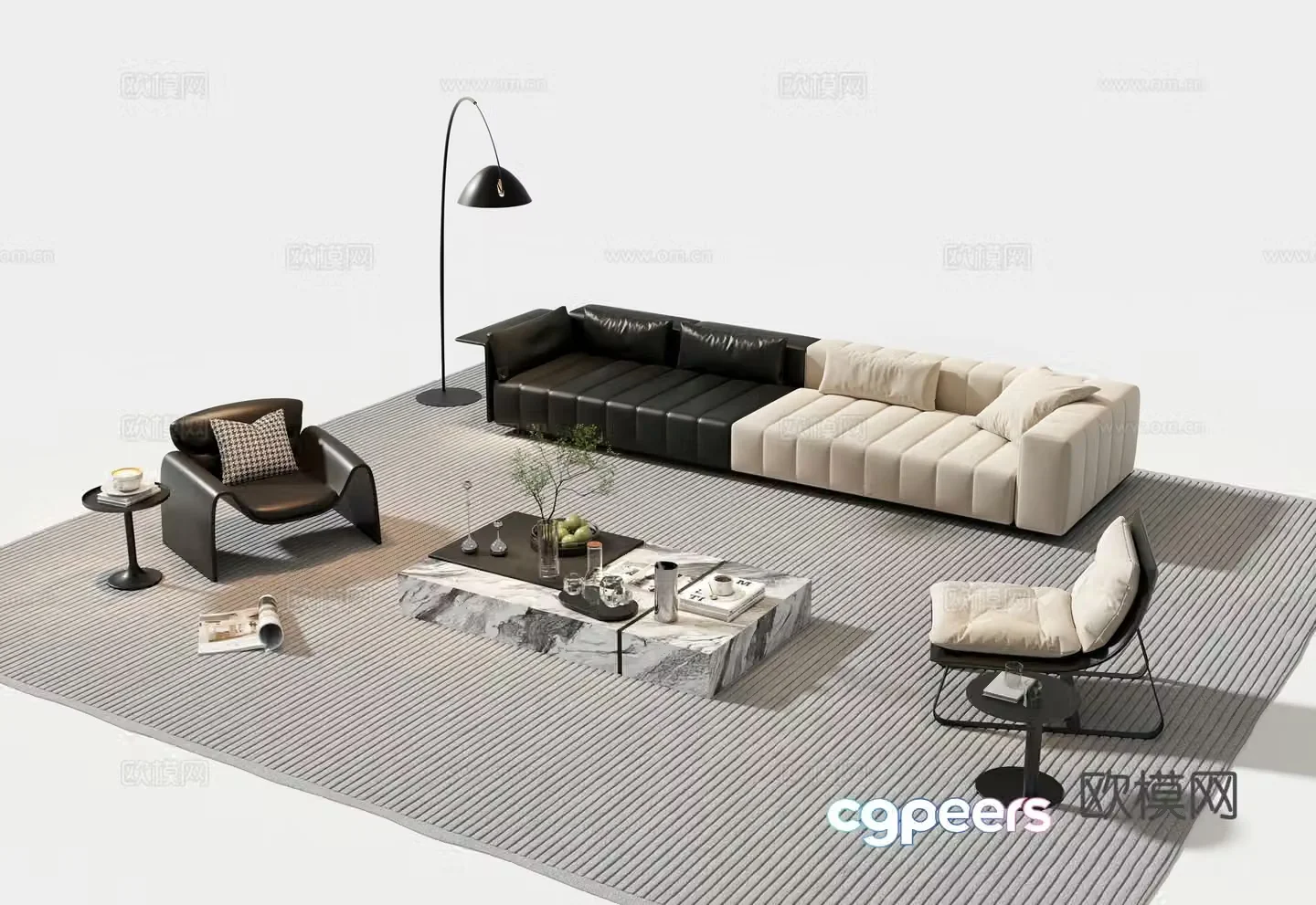 Italian sectional sofa 3d model