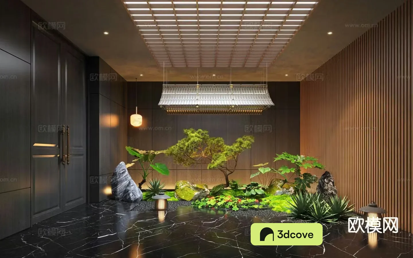 New Chinese style aisle landscape indoor landscaping