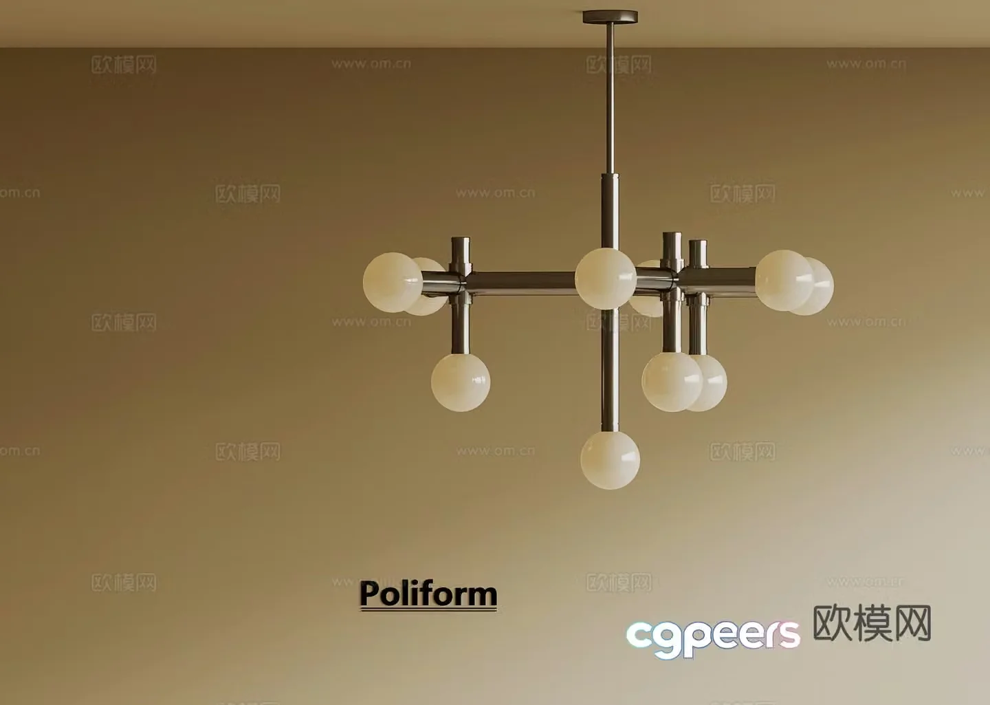 09 Middle-aged chandelier 3D model