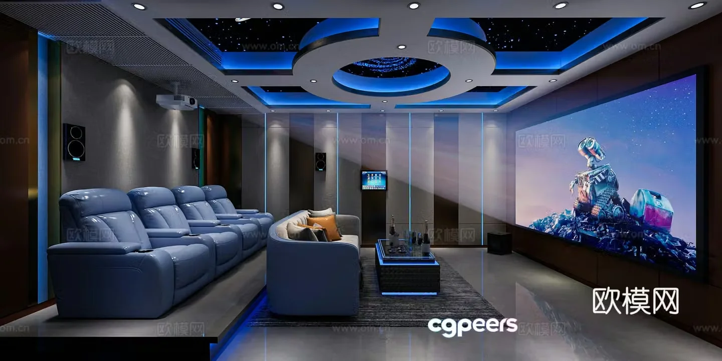 Modern audio studio 3d model