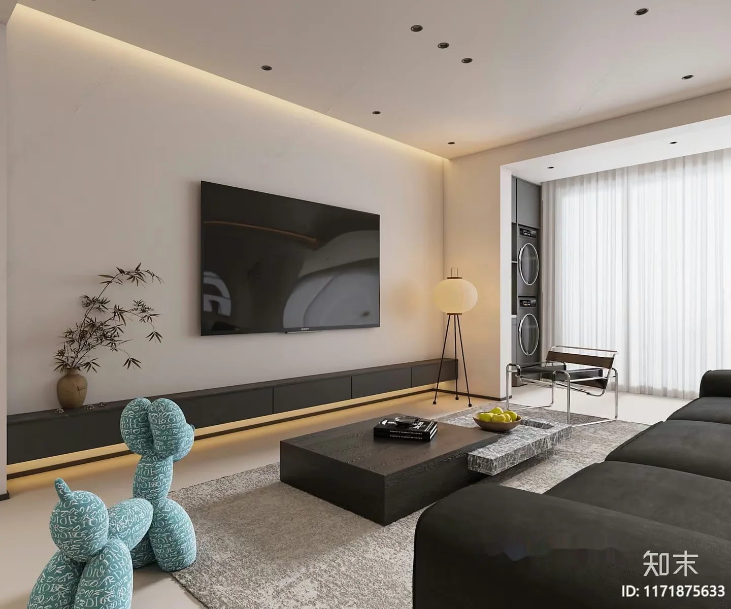 Modern Living Room 3D Model – 10386 – VRAY Render