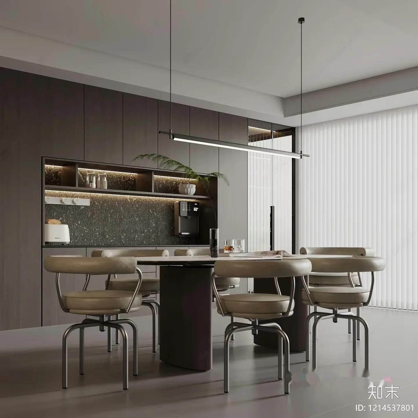 Modern Kitchen And Dining Area 3D Model – 22191 – VRAY Render