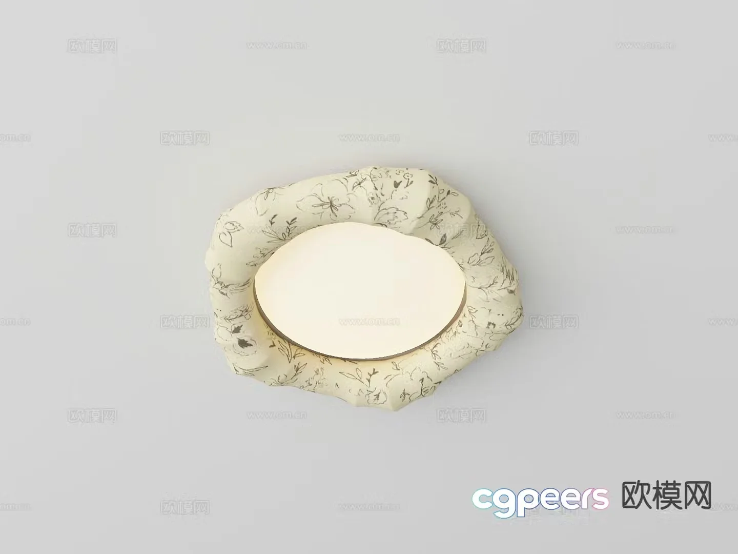 French flower ceiling lamp retro ceiling lamp 3d model