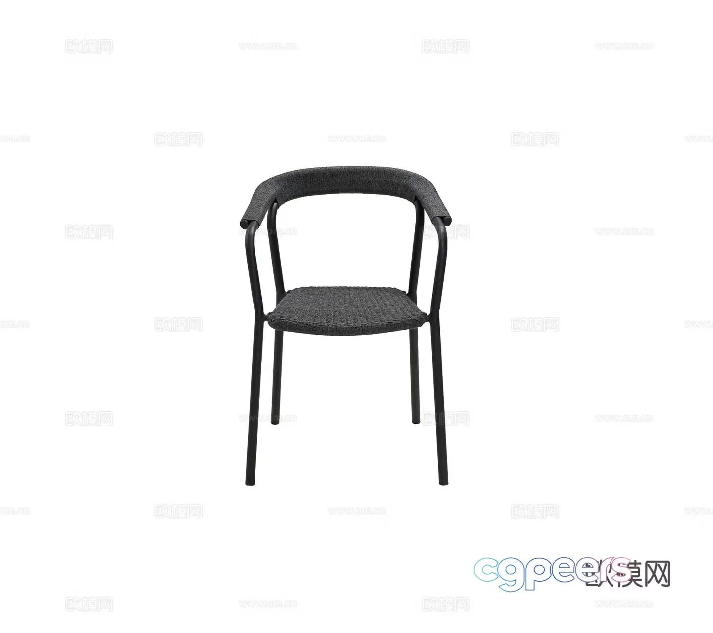 Modern outdoor chair Single chair Metal chair Dining chair Leisure chair combination 3D model