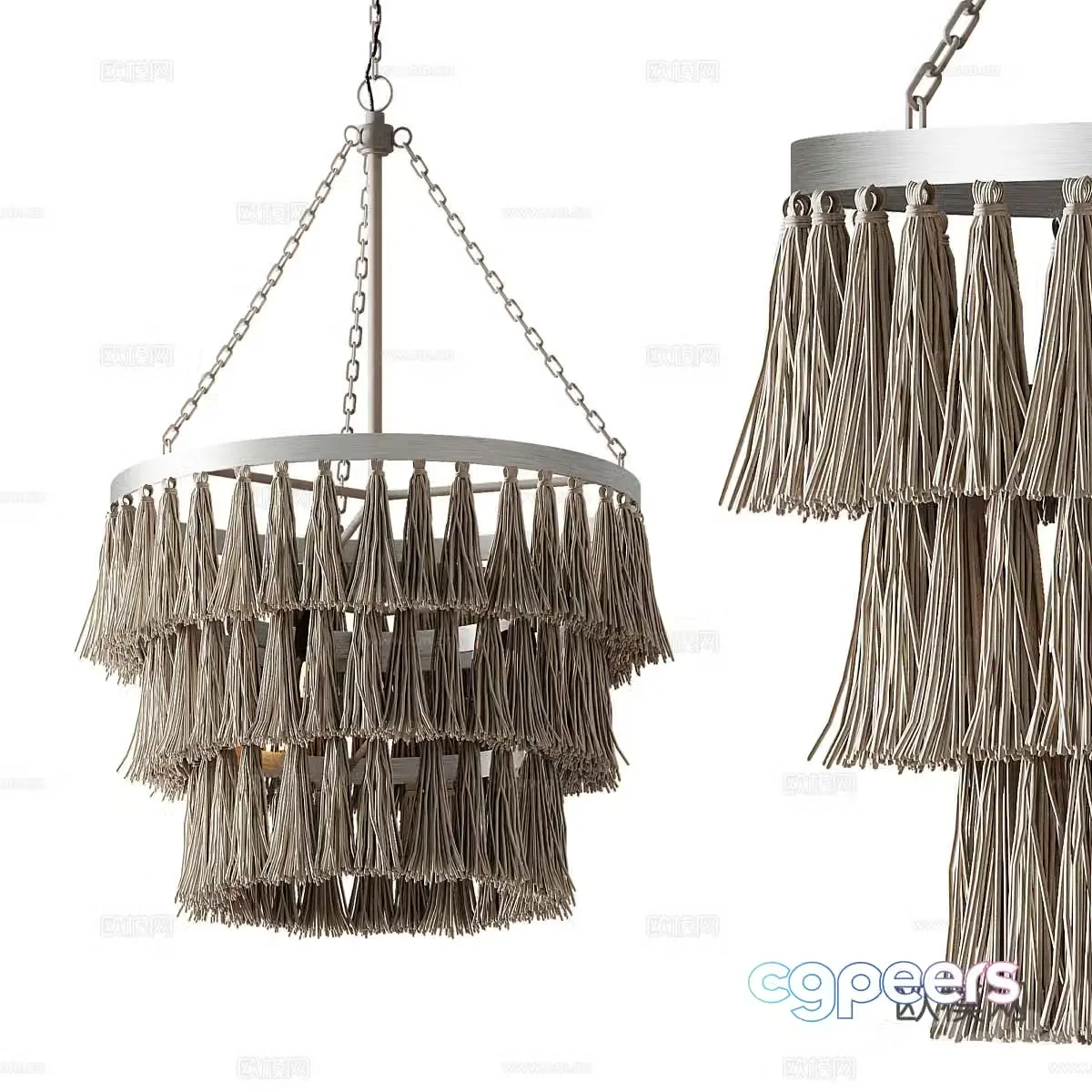 New Chinese style wasabi decorative chandelier 3D model