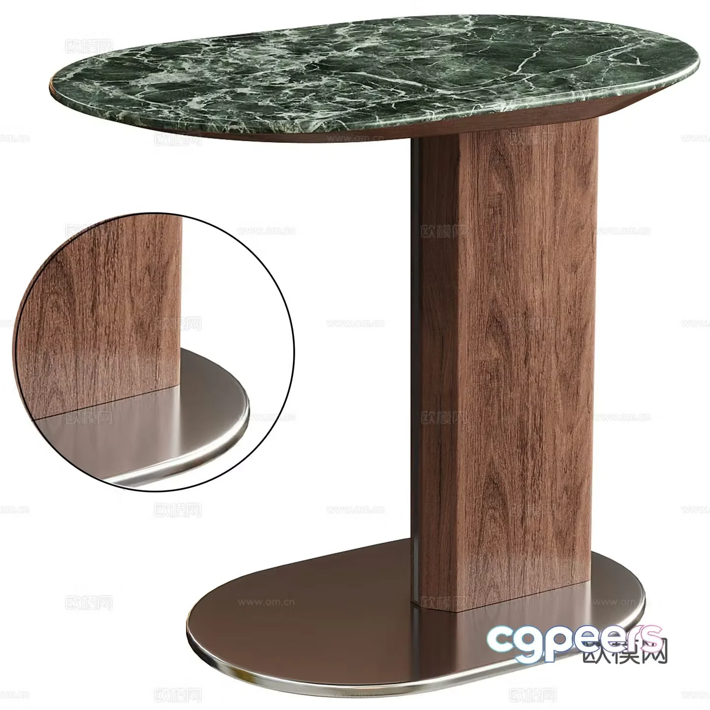 Medieval corner table and side table 3D model