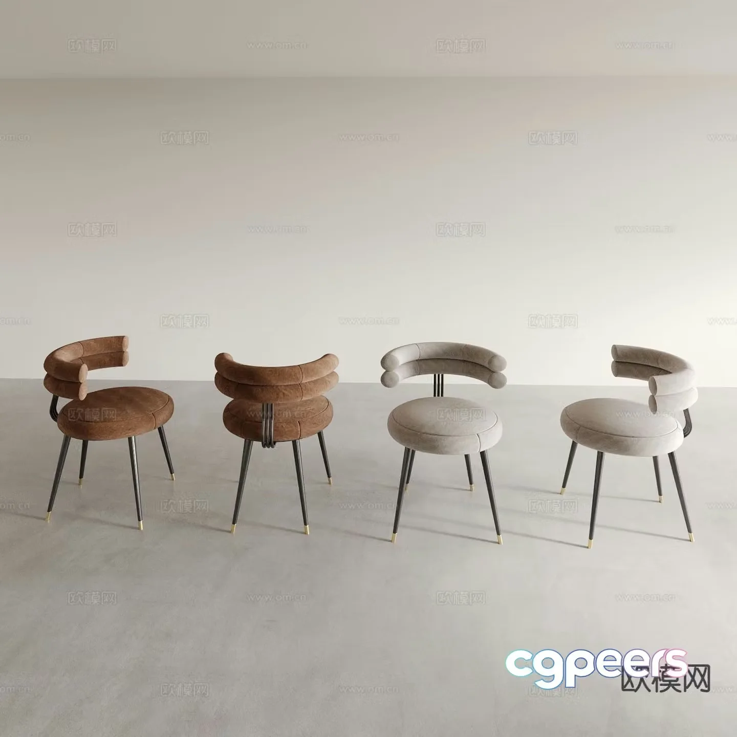 Dining chair tea chair leisure chair 3d model