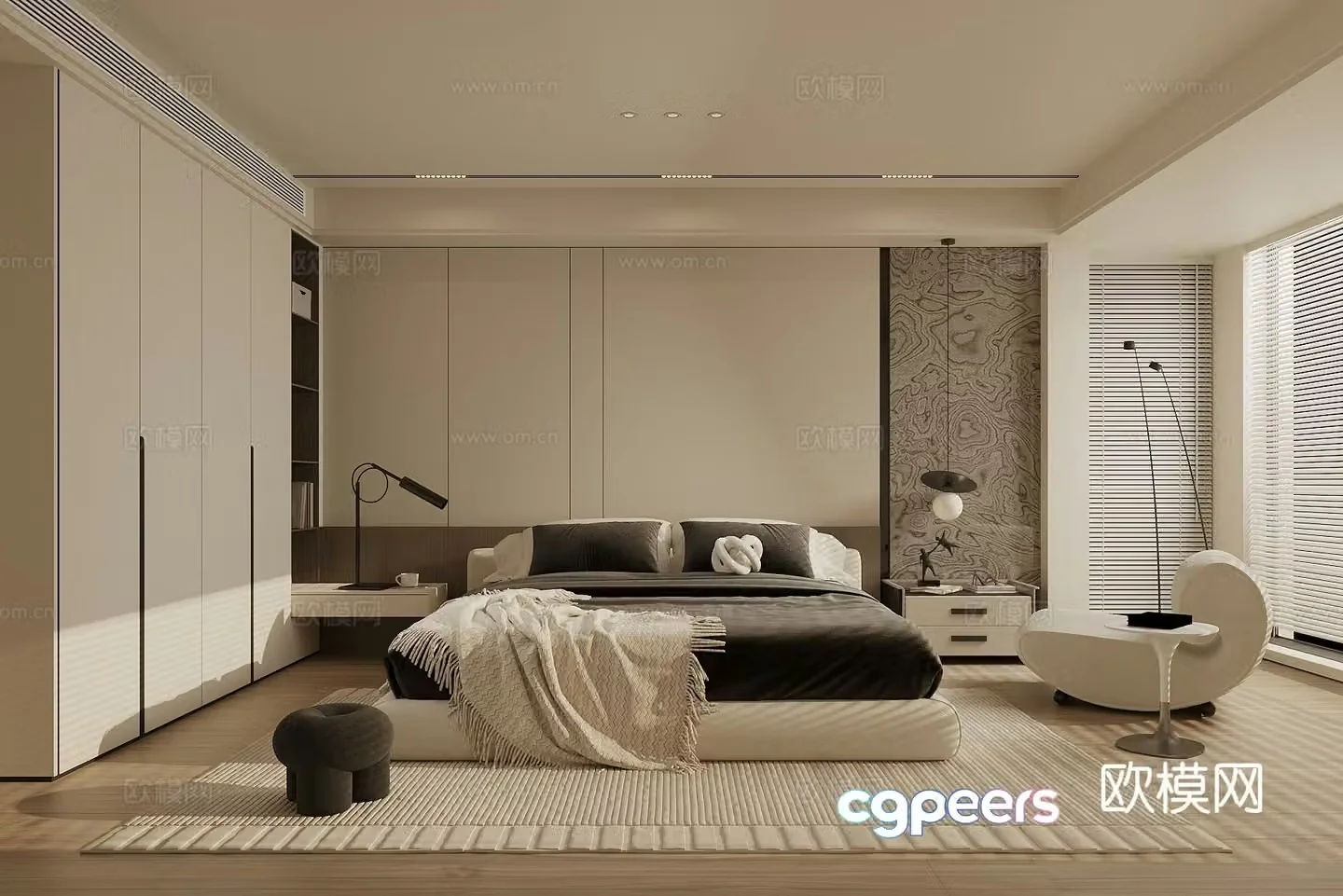 Modern bedroom master bedroom 3d model