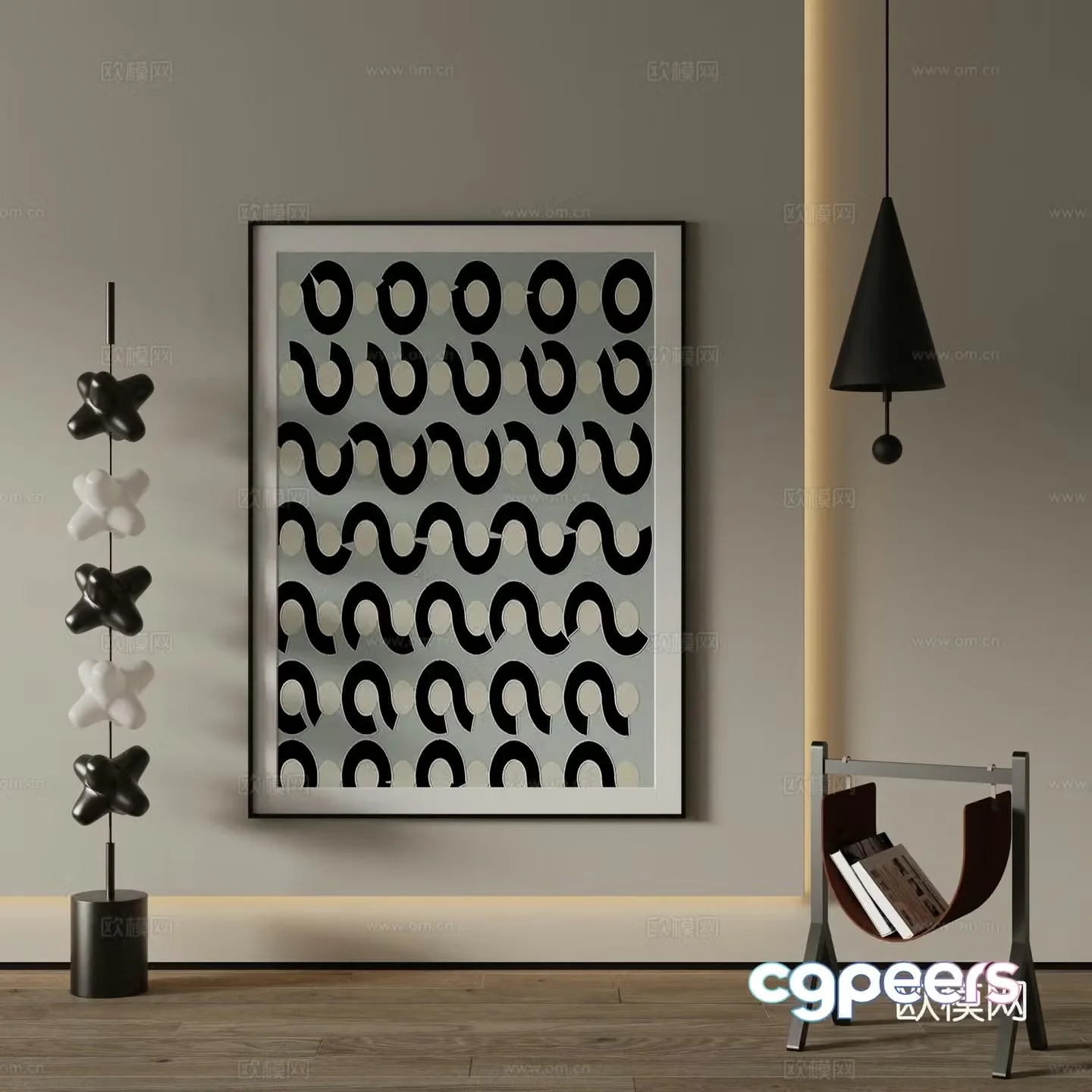 Modern Art Painting Decorative Painting 3D Model