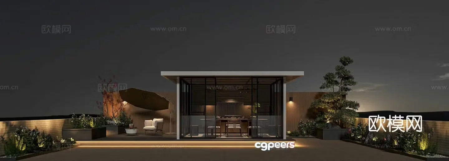 Modern Garden Sun Room Roof Garden Courtyard Garden Leisure Garden 3D Model