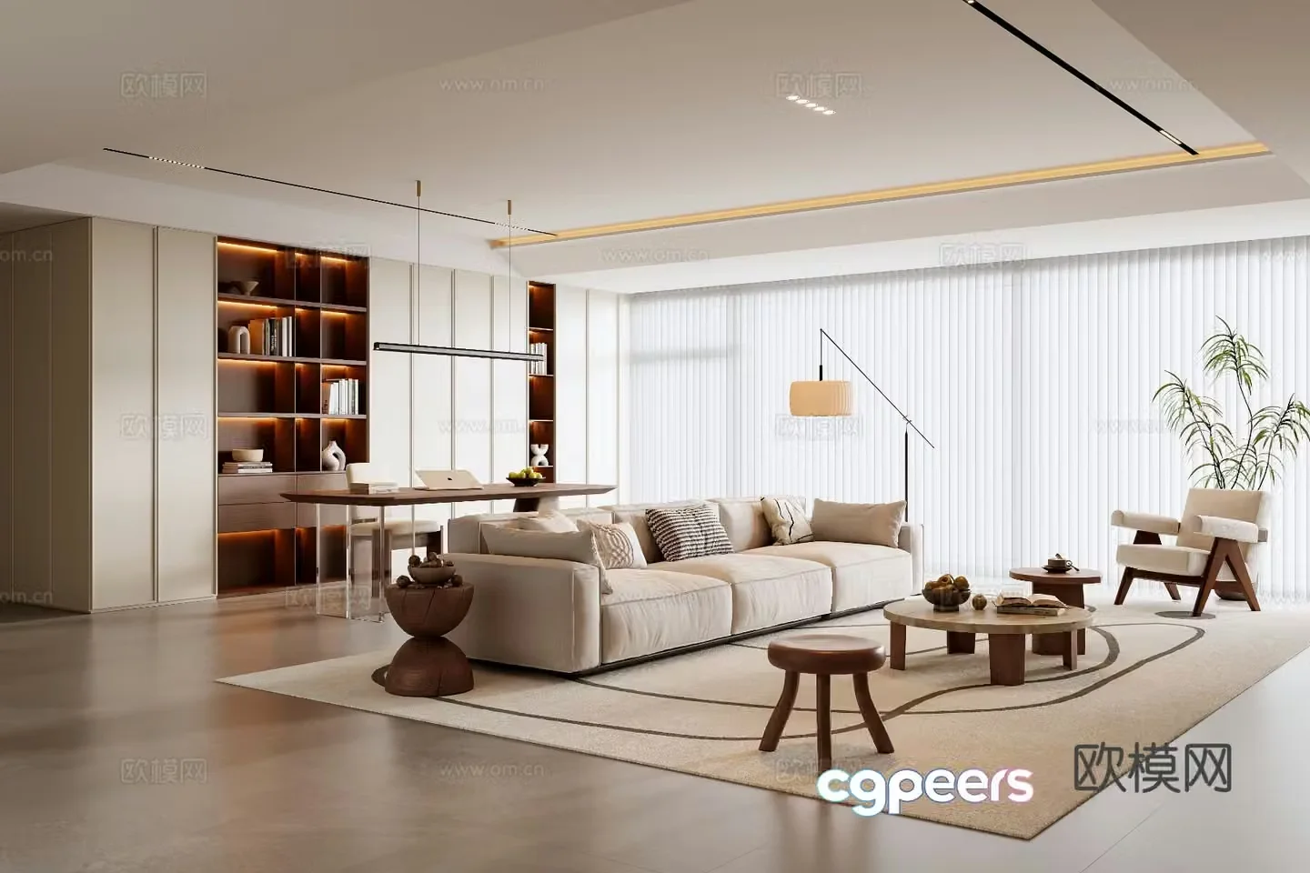 Middle-aged living room 3d model