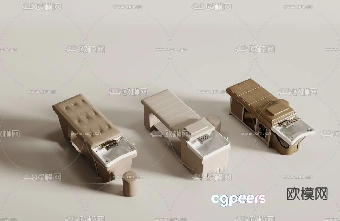 Massage bed beauty bed shampoo bed 3d model
