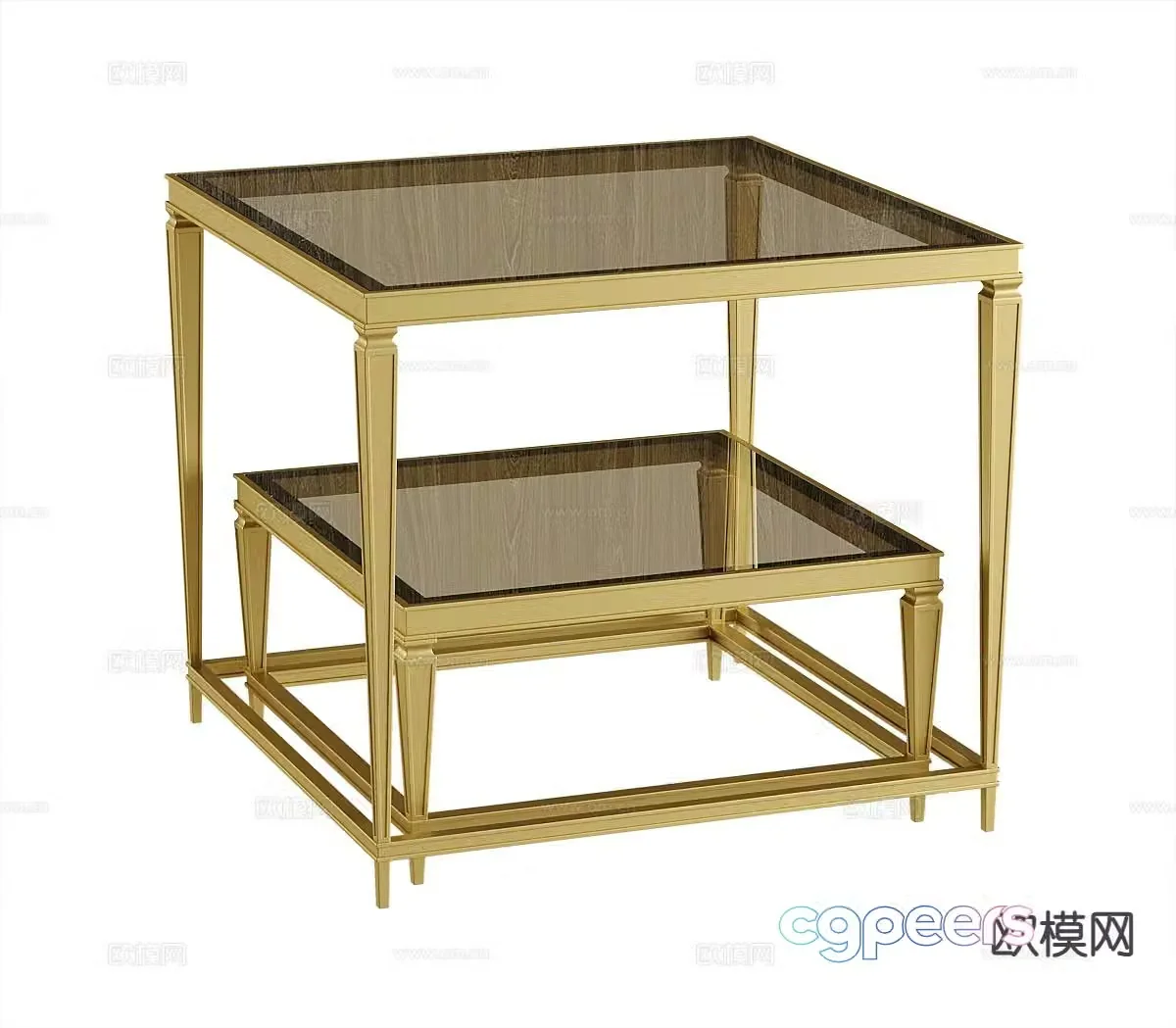 American side table glass corner table 3d model