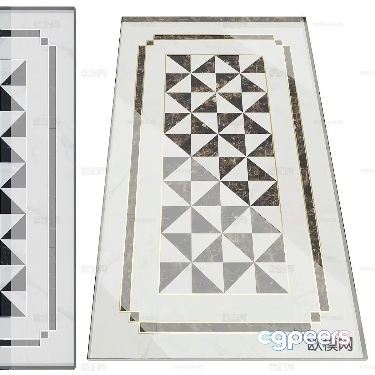 Modern French light luxury floor tiles parquet 3D model