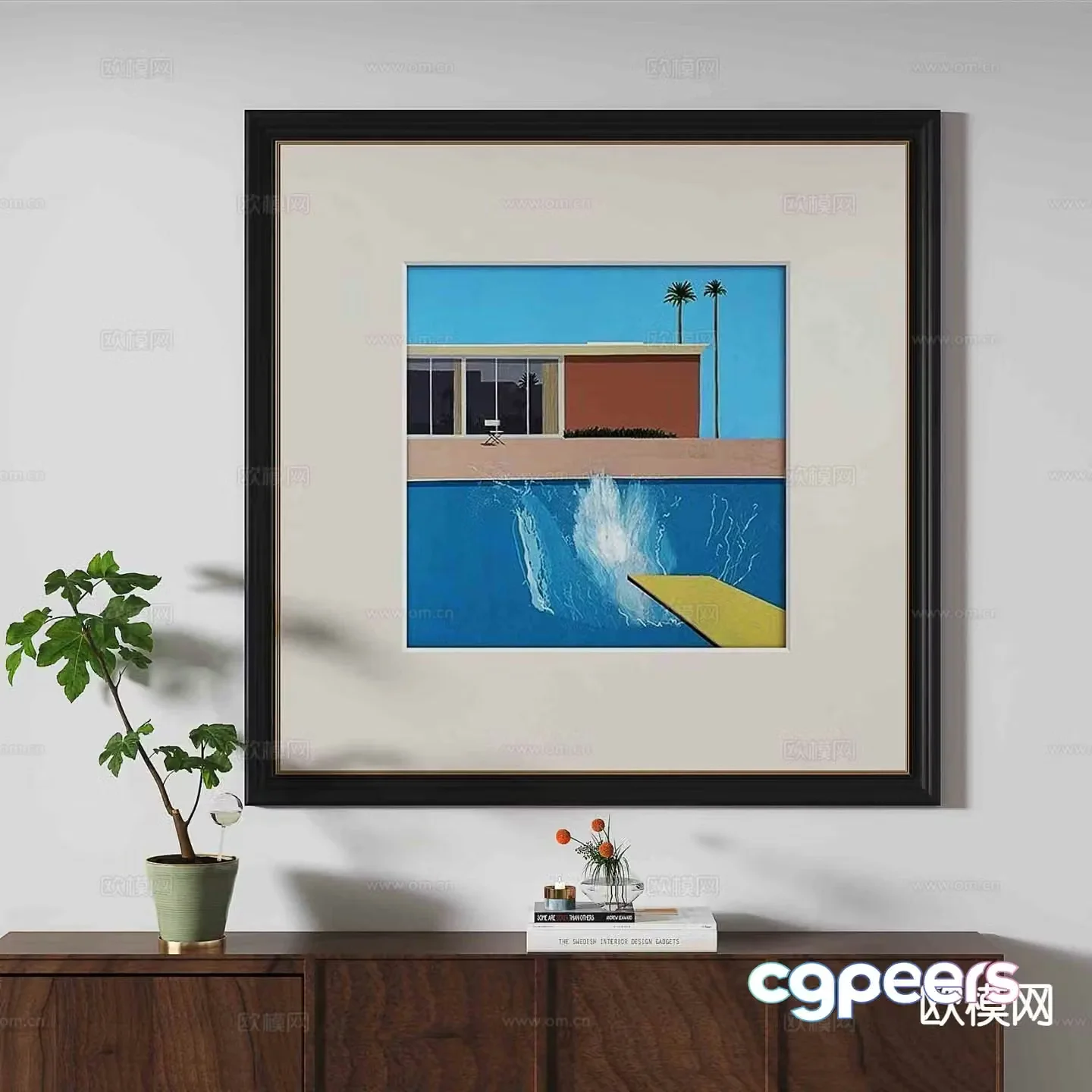 Retro hanging painting art painting decorative painting 3d model