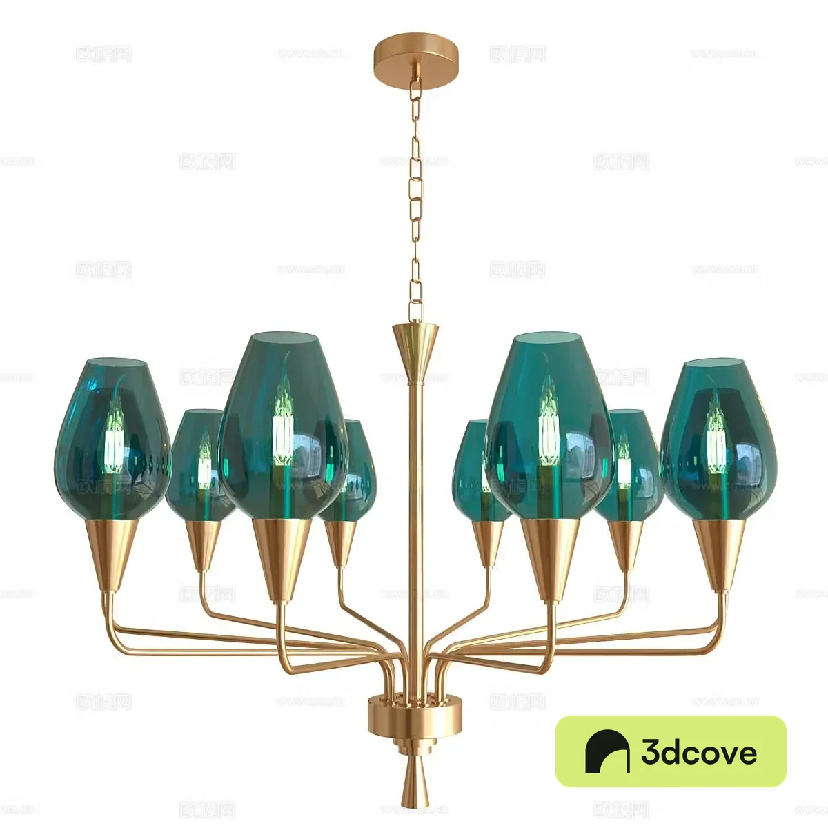 Light luxury glass chandelier