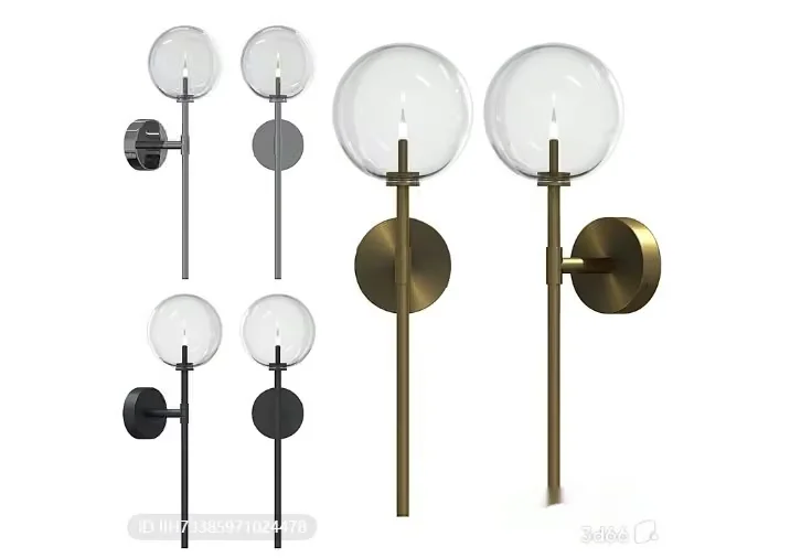 Gold Light Fixture 3D Model – 16590 – VRAY Render