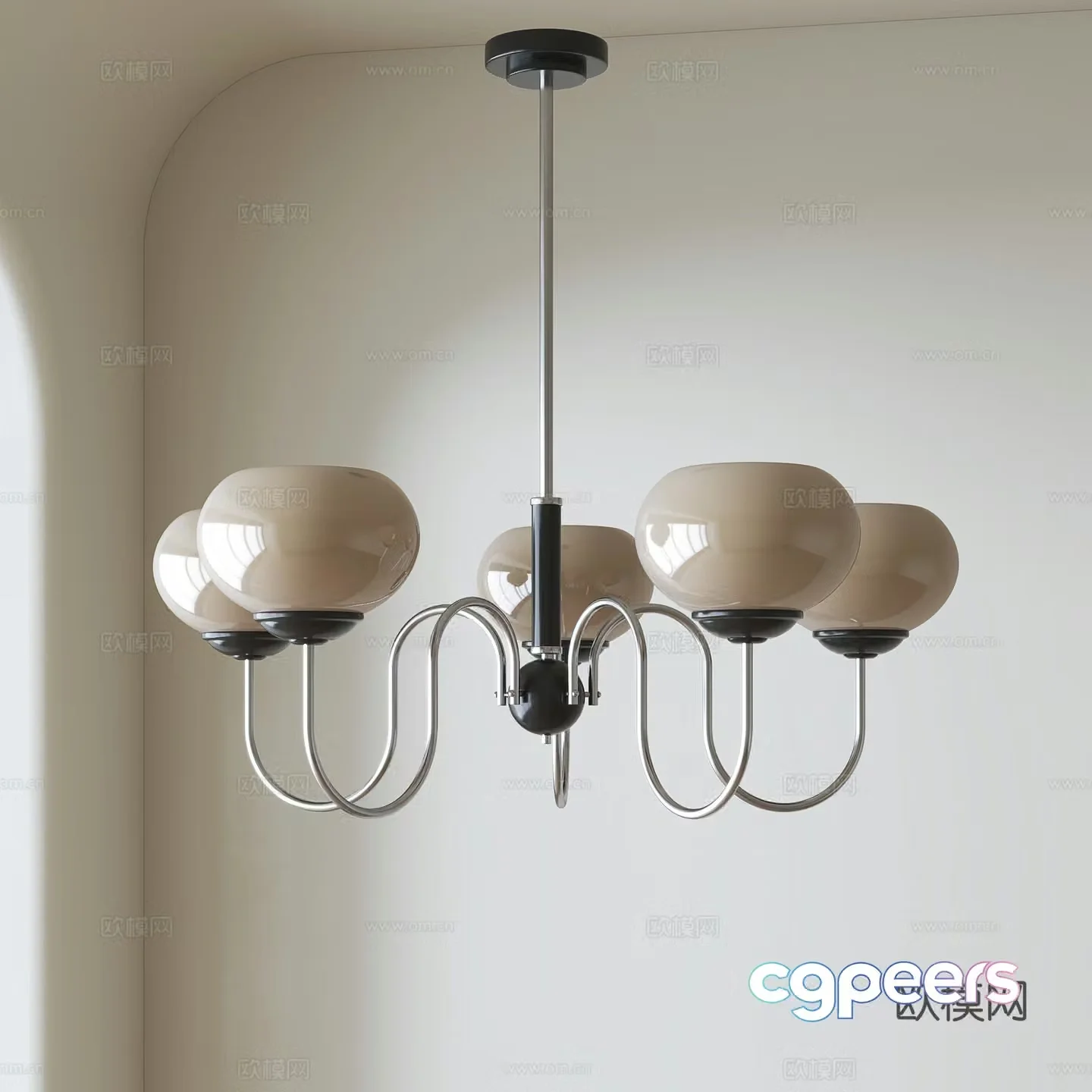 Nordic medieval chandelier 3d model