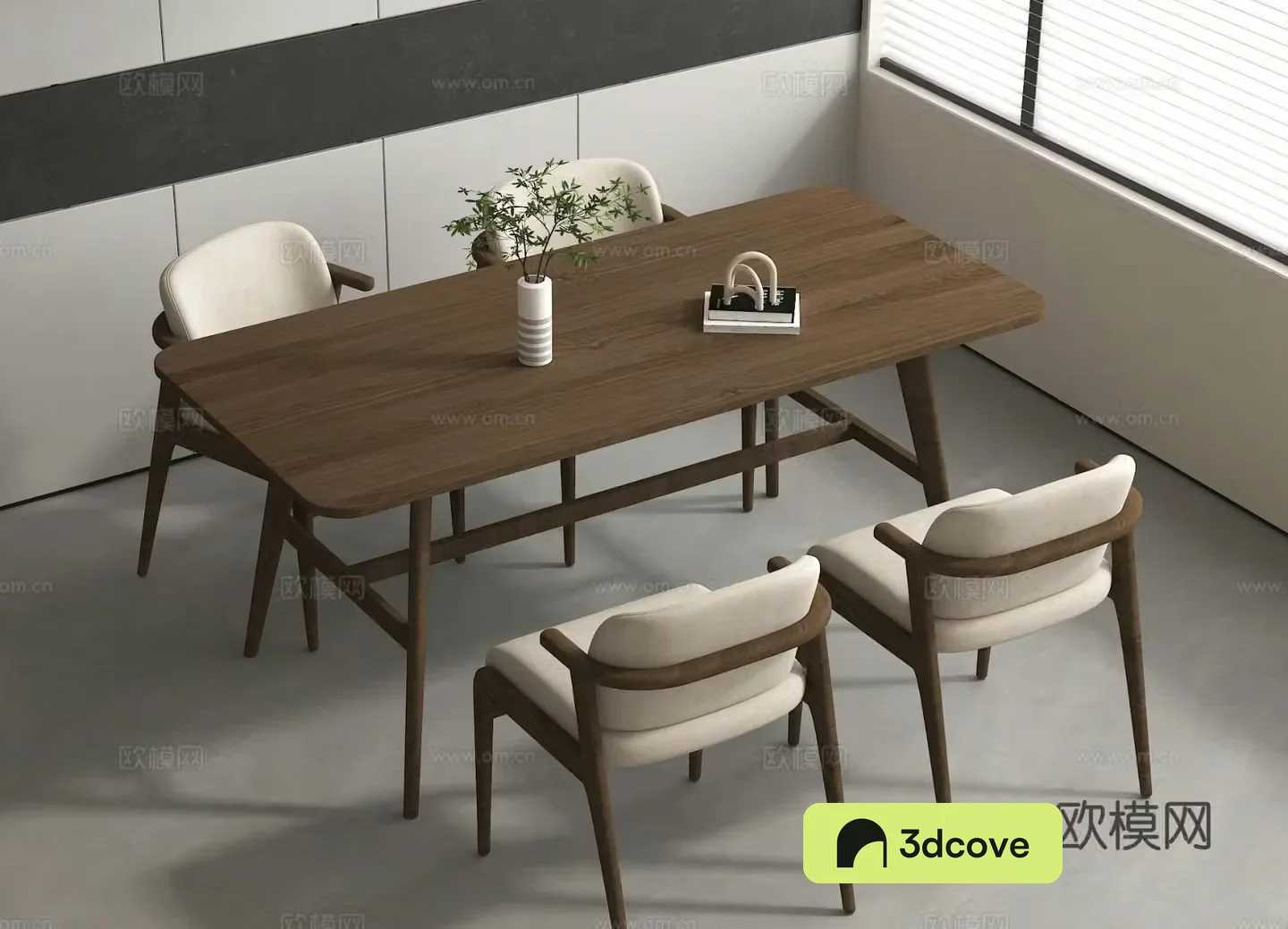 Nordic dining table and chairs strip dining table