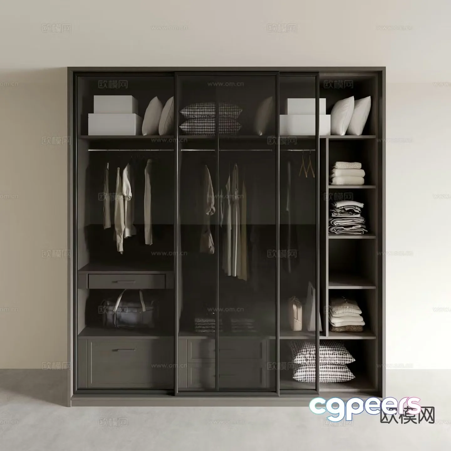 modern wardrobe wardrobe 3d model