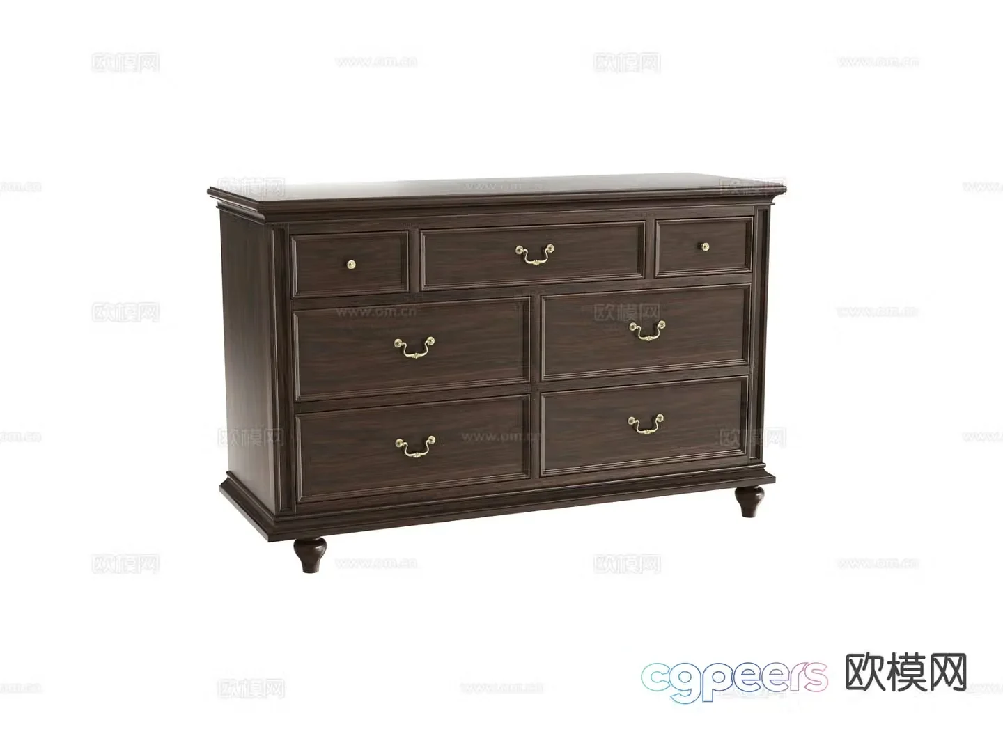 American side cabinet 3D model
