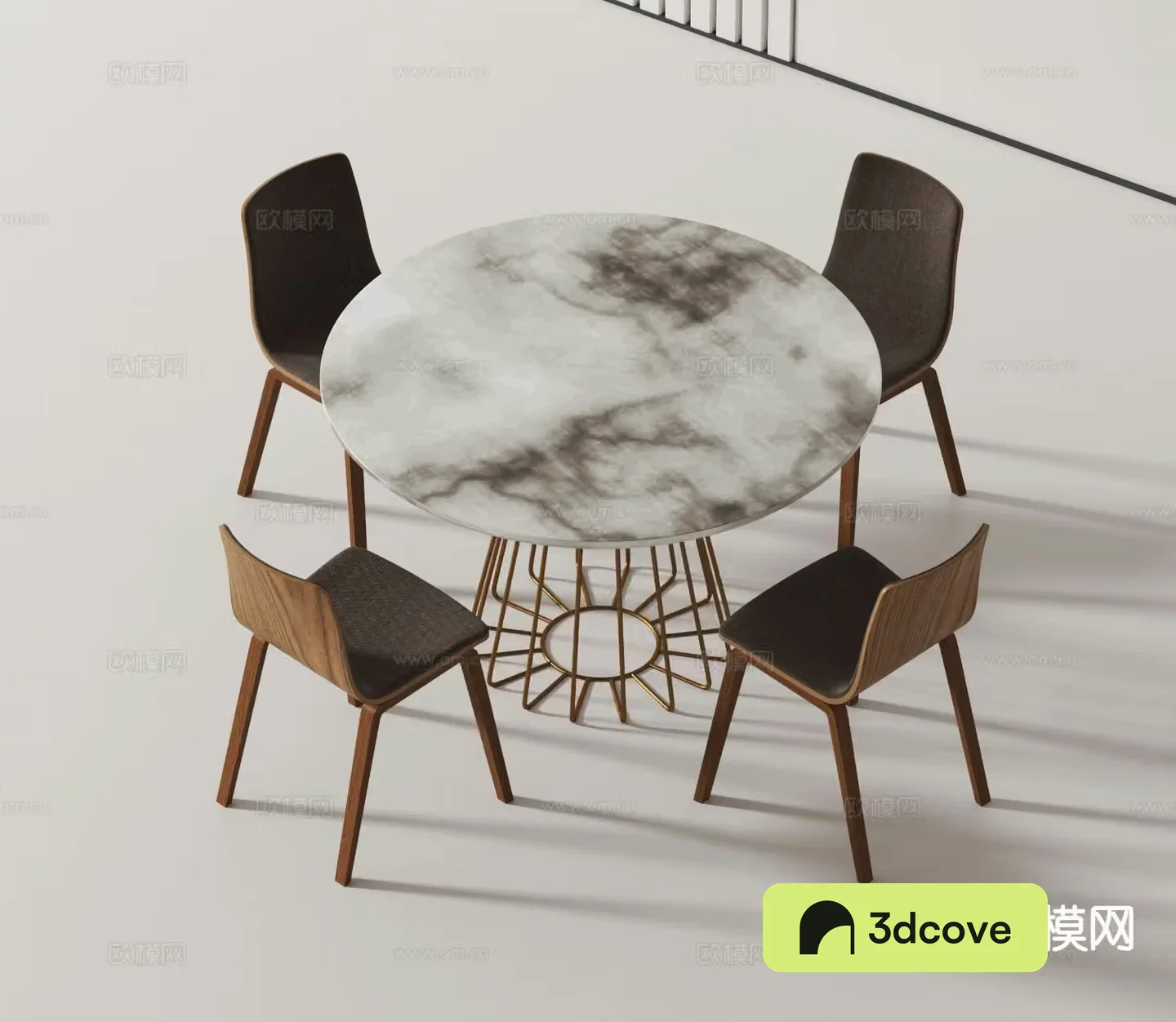 Modern round dining table and chairs