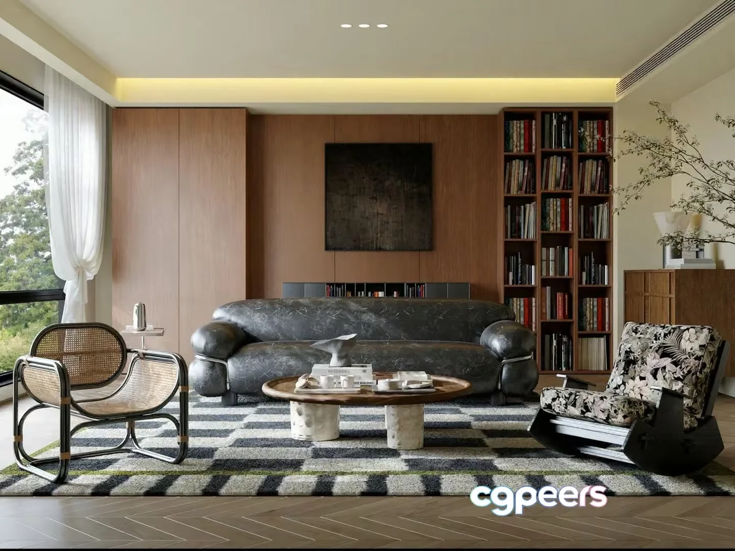 Modern Living Room 3D Model – 21000 – CORONA Render