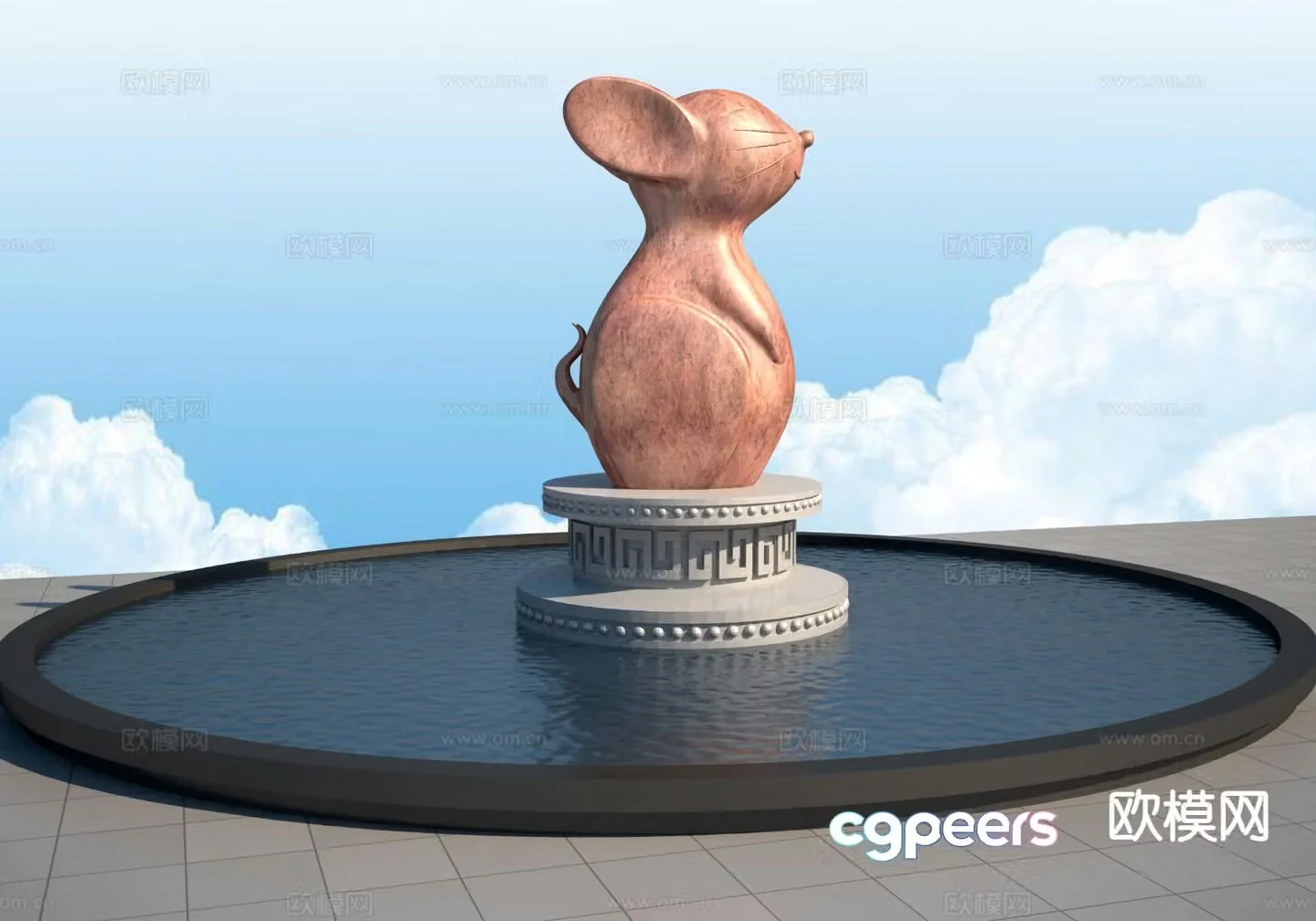 Zodiac sculpture rat sculpture 3d model