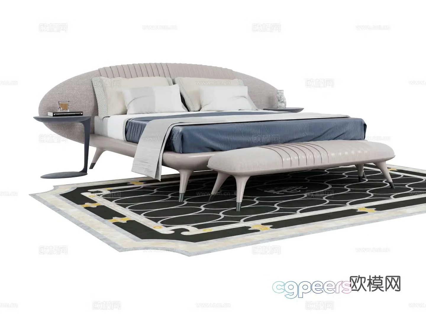 visionnaire double bed 3d model