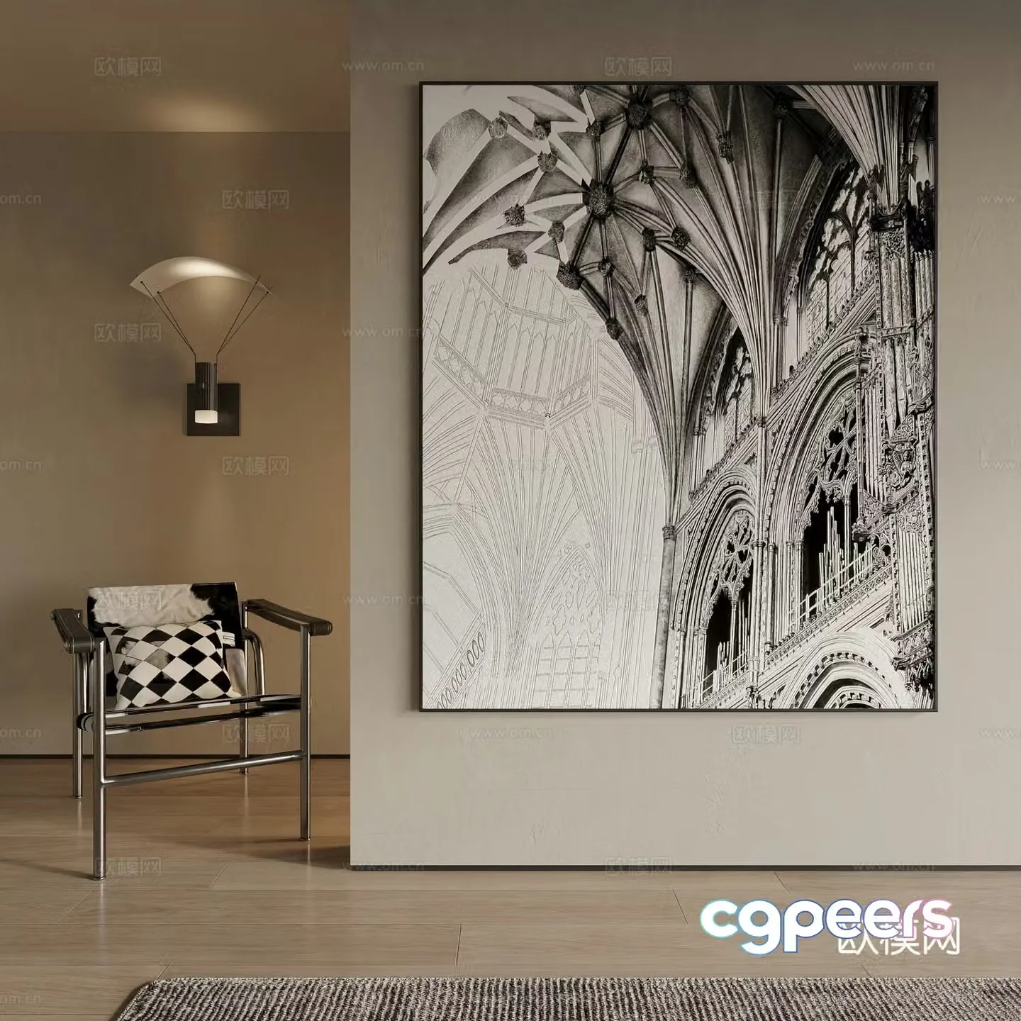 Modern decorative painting 3d model