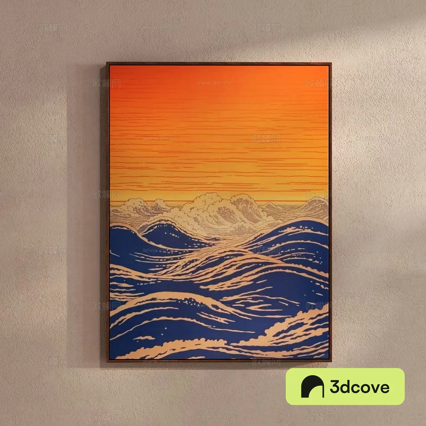 Japanese wave landscape painting art hanging painting