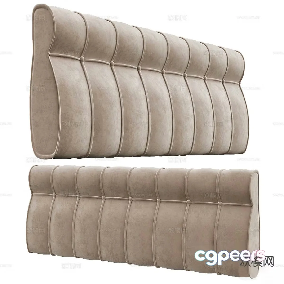 Bedside soft bag bed back 3d model