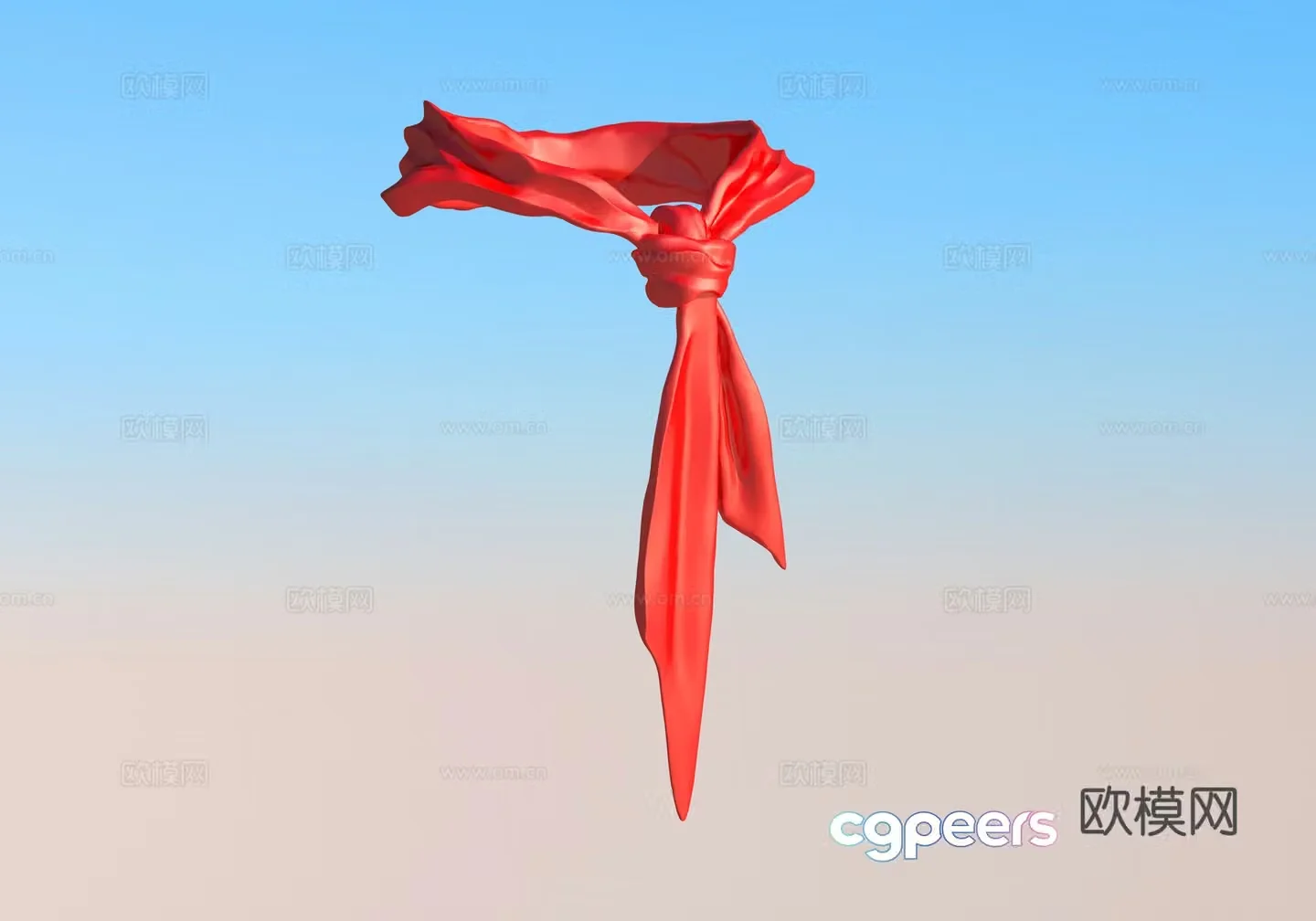 Red scarf 3d model