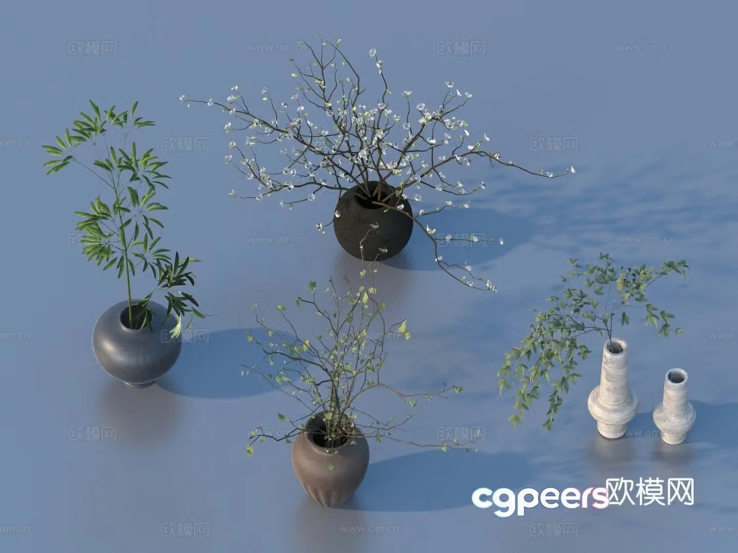 Jewelry ornament combination bouquet vase 3d model