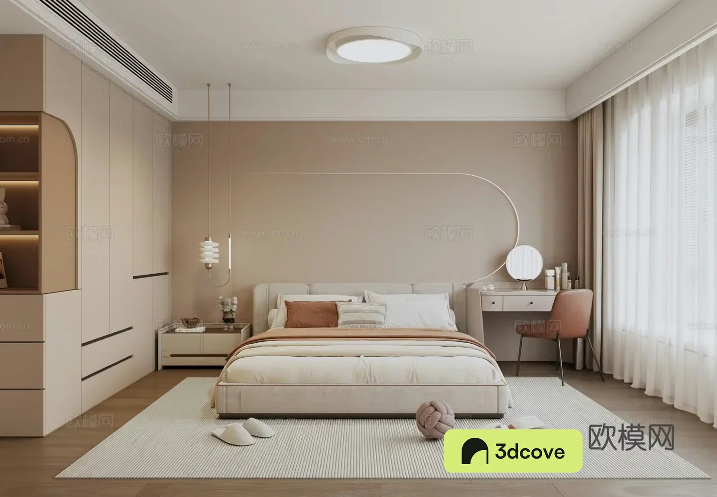 Modern creamy bedroom