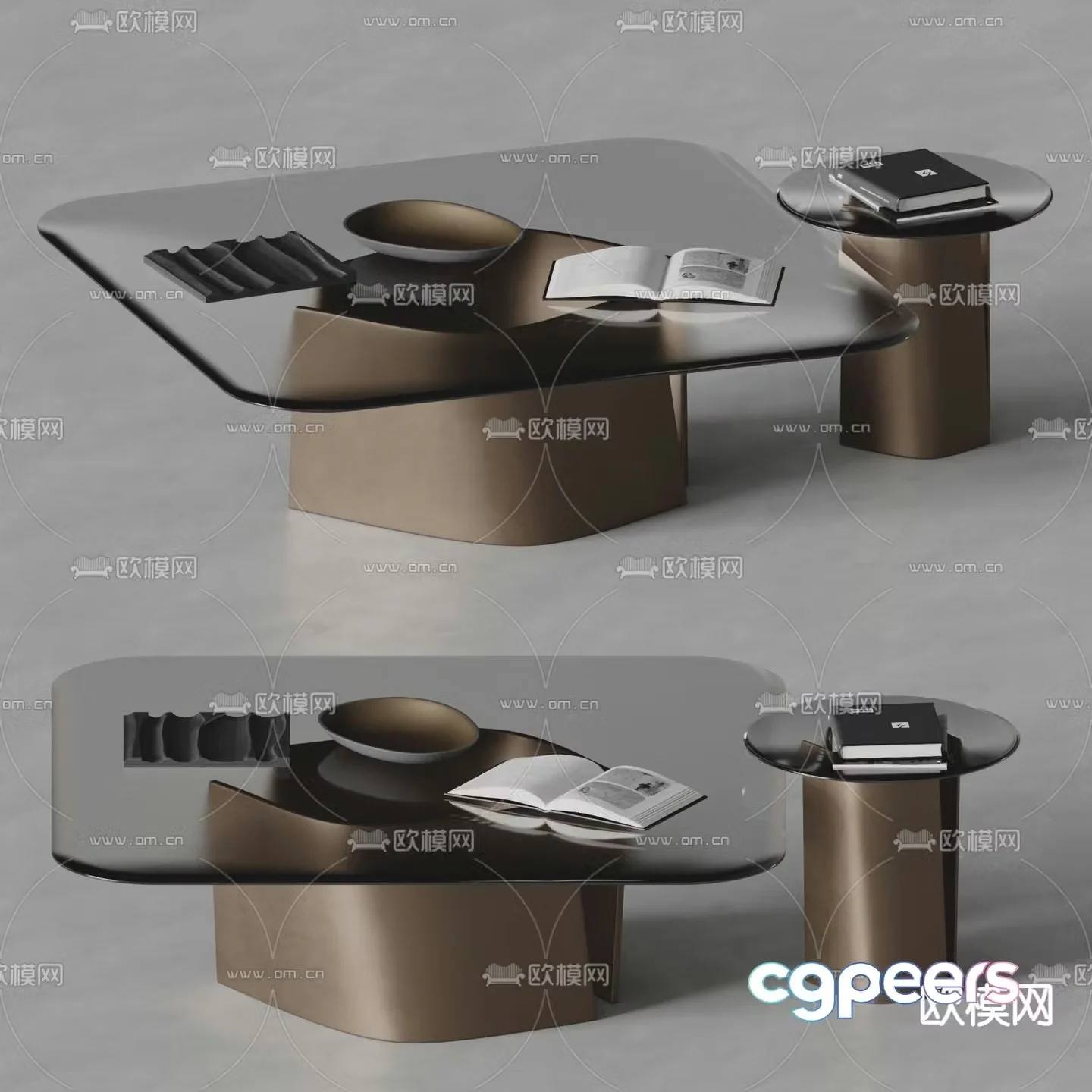 Modern coffee table glass coffee table 3d model