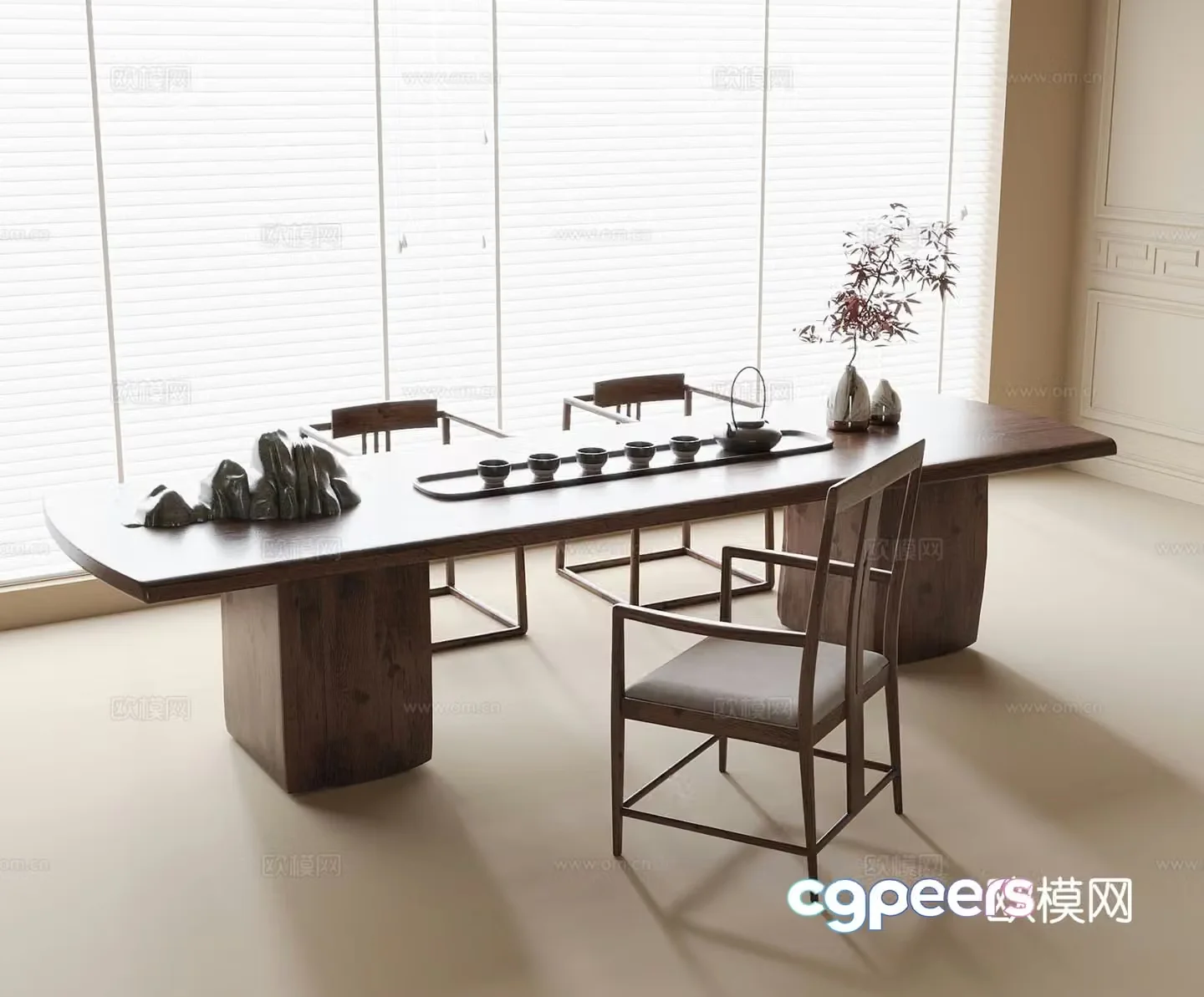 New Chinese style tea table tea table 3d model