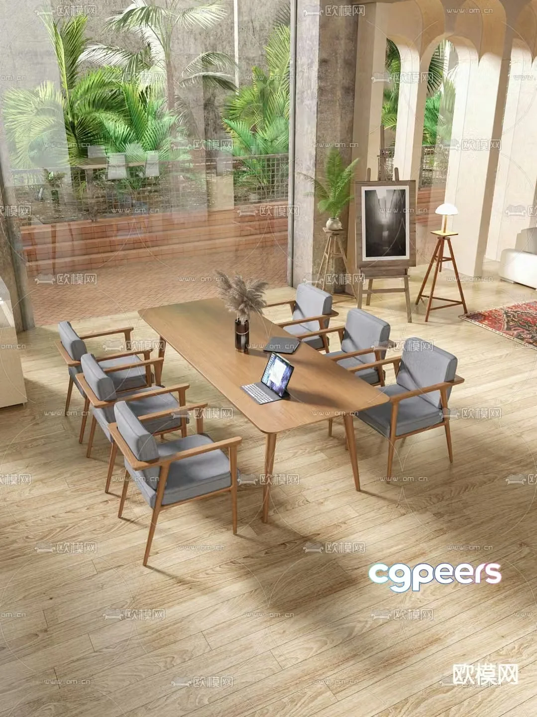 Nordic conference table conference table 3d model