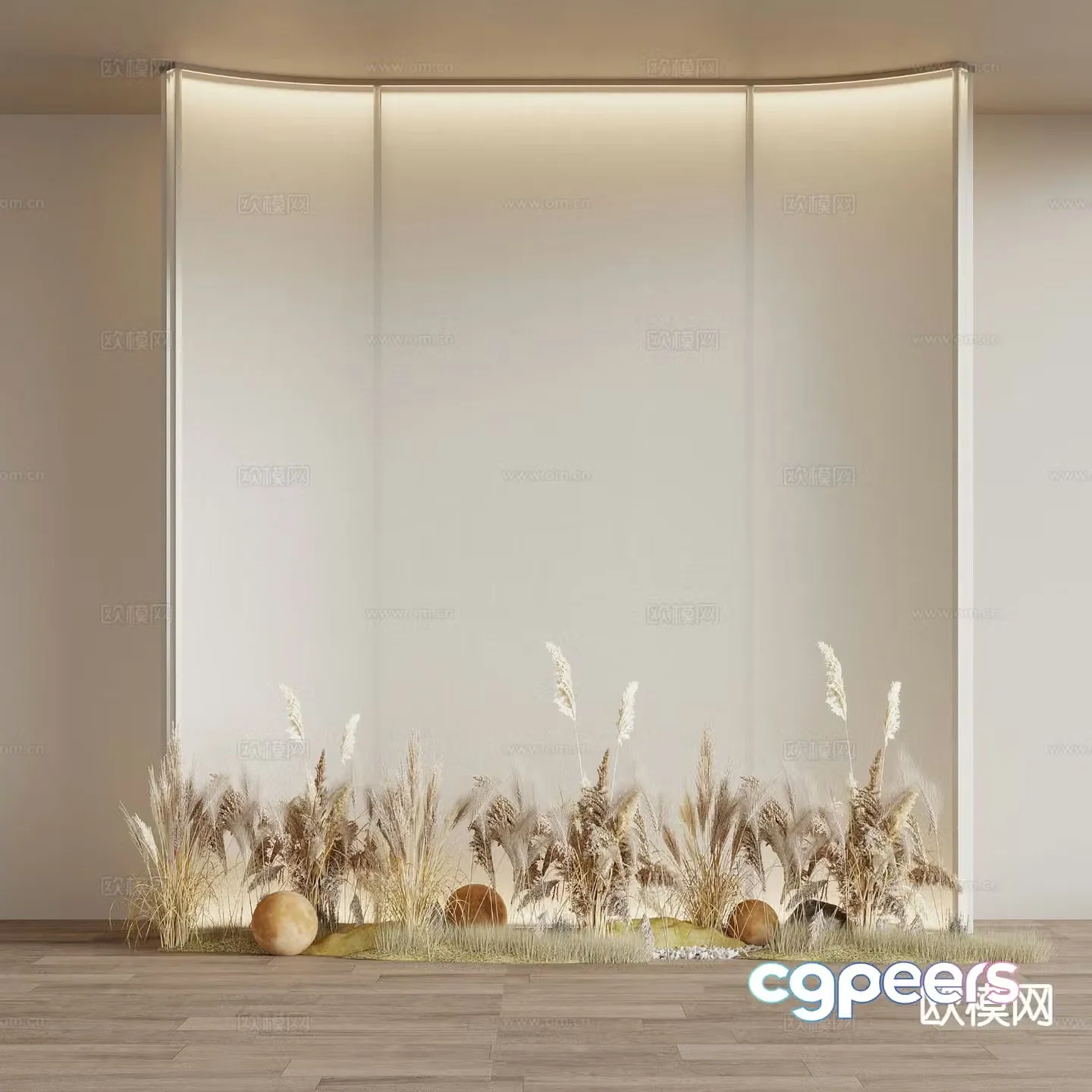 Modern reed landscape sketch 3d model