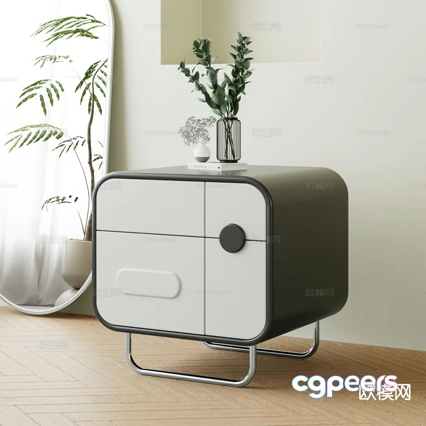 Modern bedside table 3d model
