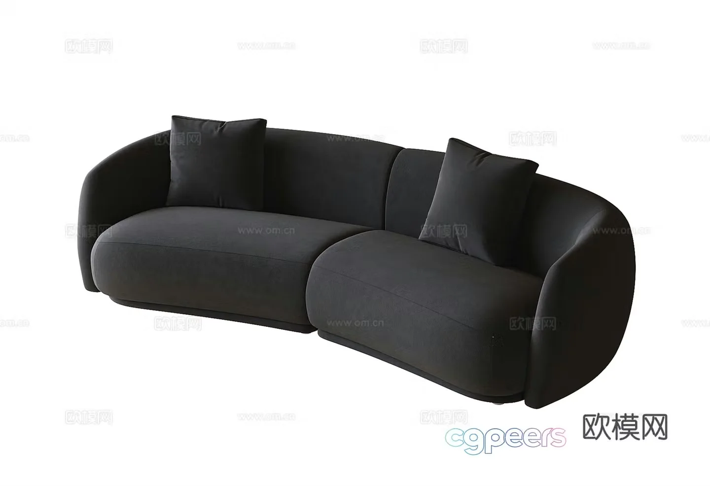 Modern double sofa curved sofa 3d model