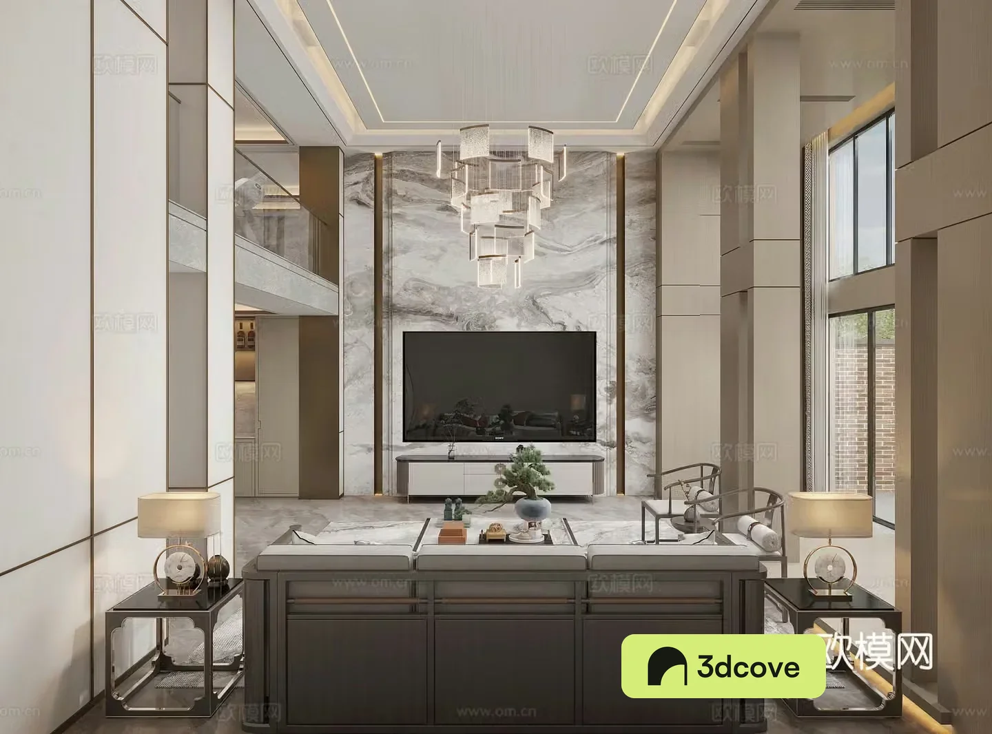 New Chinese style villa living room