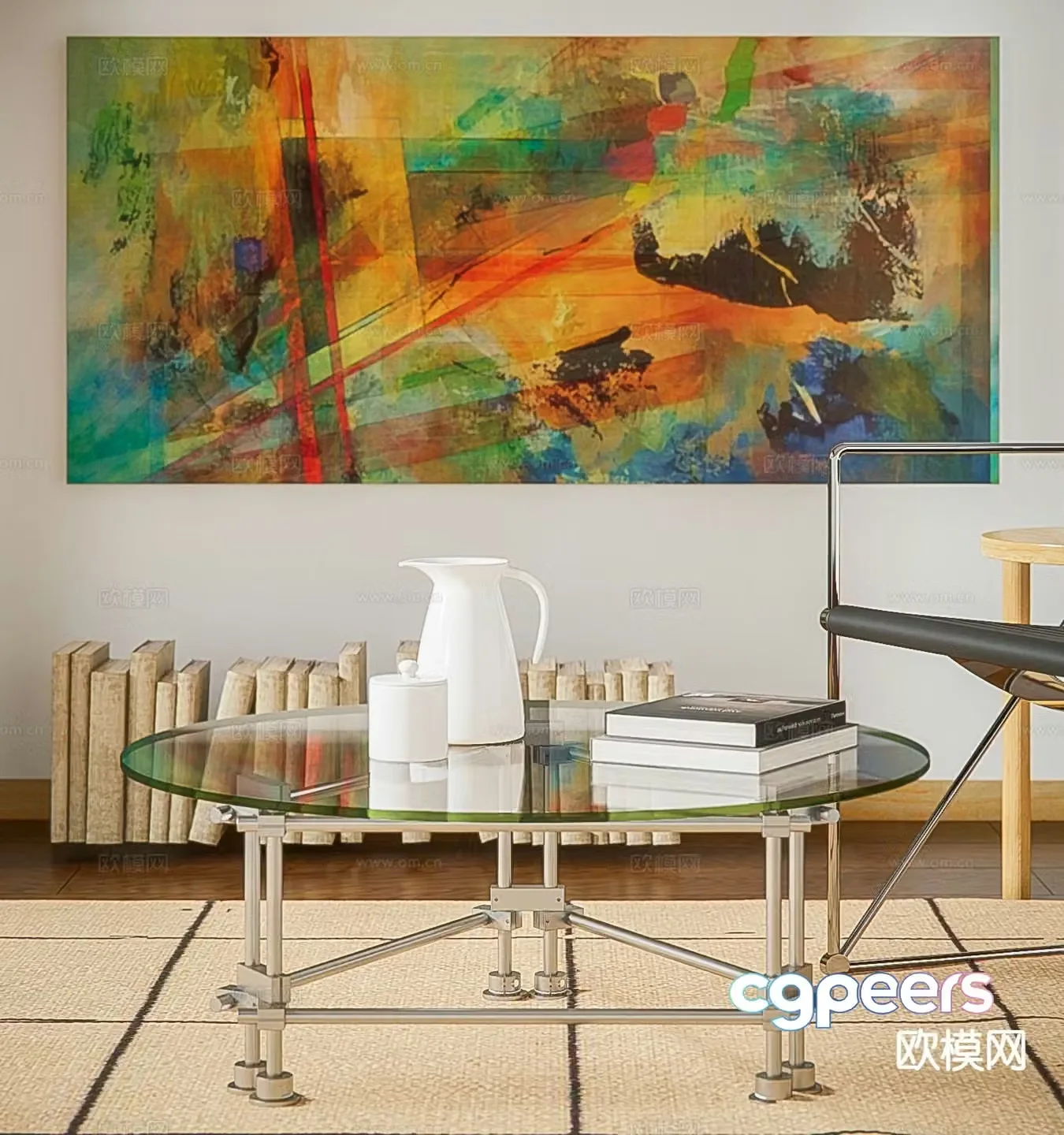 Modern glass coffee table 3d model