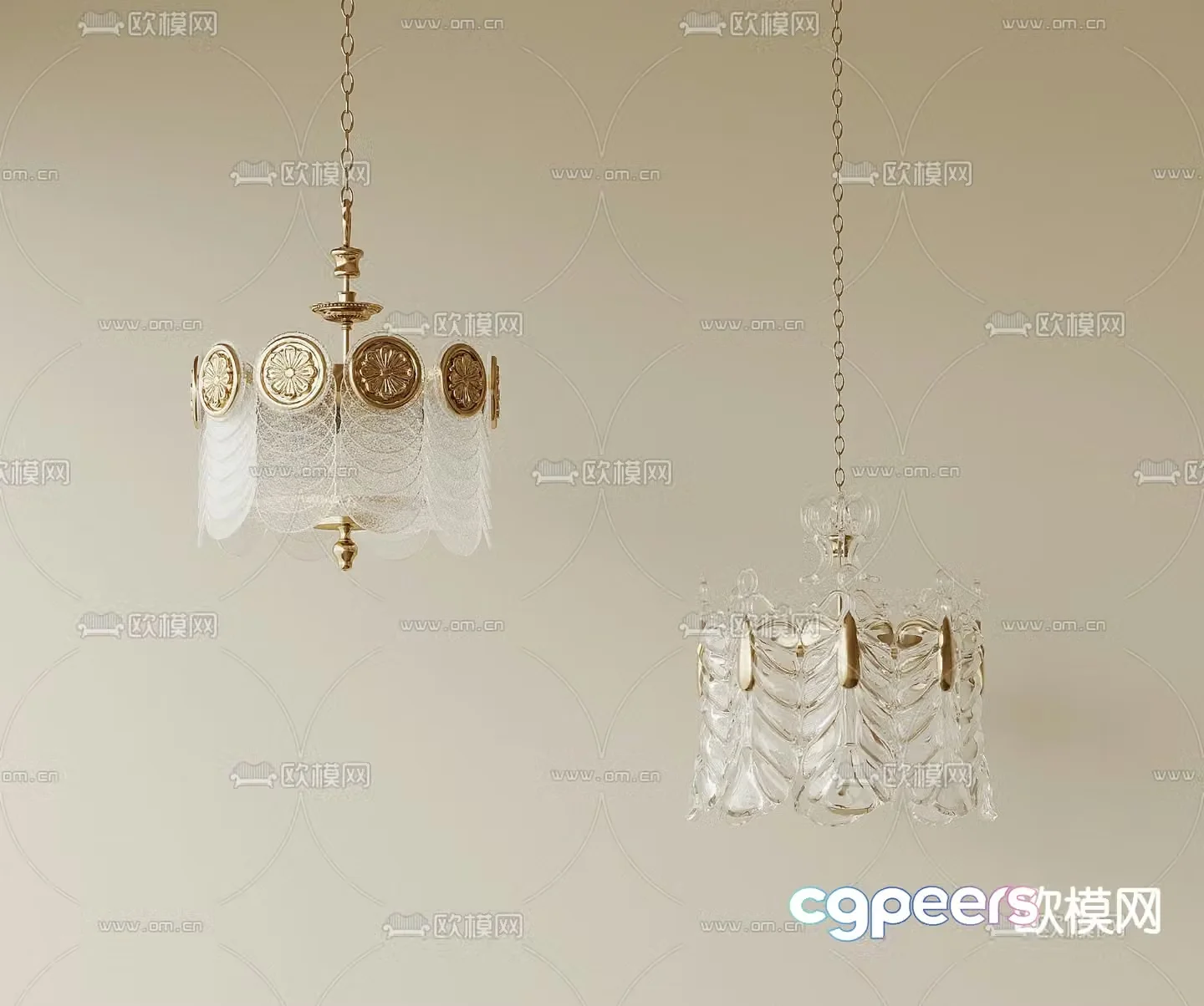 French chandelier crystal chandelier 3d model