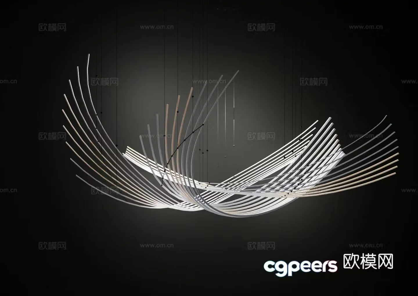 Modern chandelier 3d model