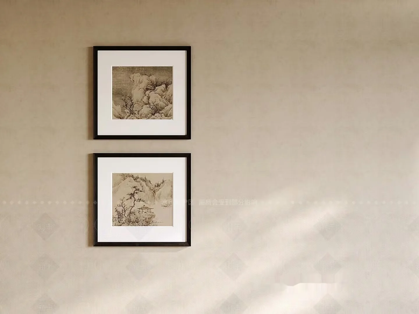 Two Framed Paintings On A Wall 3D Model – 4409 – VRAY Render