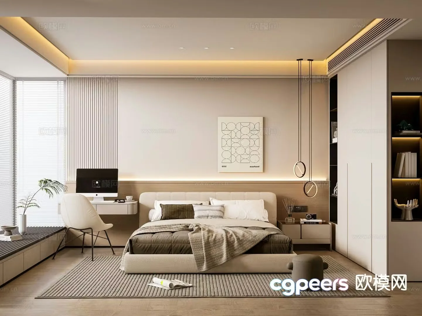 Modern bedroom master bedroom 3d model