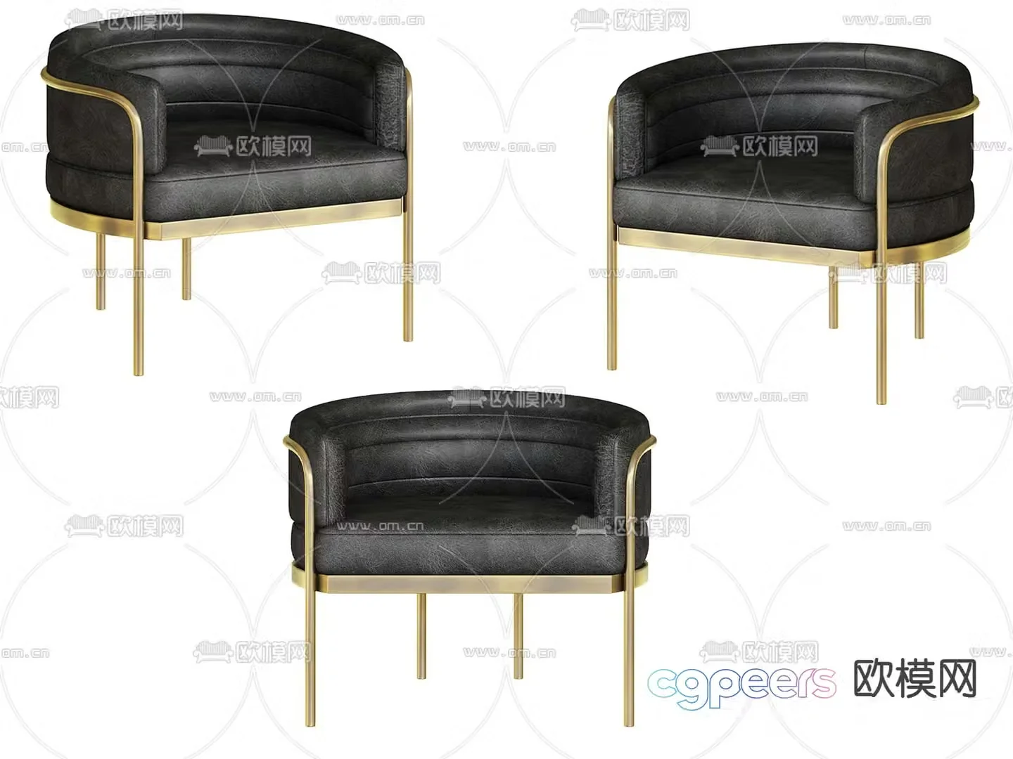 Light luxury sofa chair leisure chair 3d model